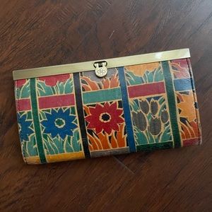 Patricia Nash Italian Leather Floral Square Cauchy Wallet